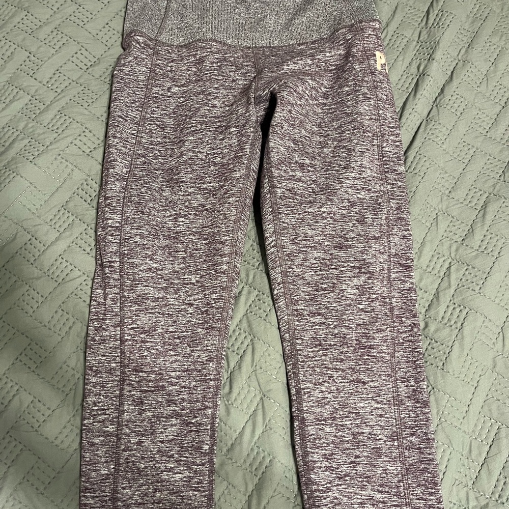 PINK Victoria's Secret Heathered Gray Leggings with Elastic Waistband